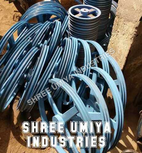 Ad Grey & Blue Cast Iron V Pulley