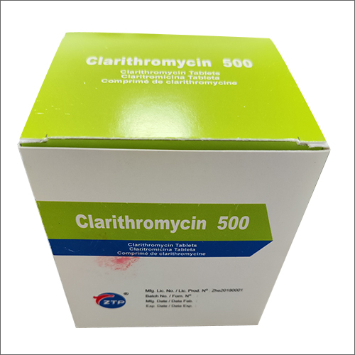500mg Clarithromycin Tablets - Macrolide Antibiotic, Effective For Various Bacterial Infections | Suitable For All, Prevents Infections, Packaged 10 Tablets Per Box