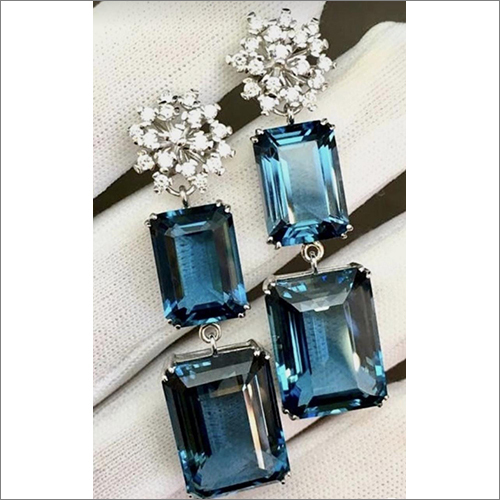 Doublet Glasses Stone Earring Excellent