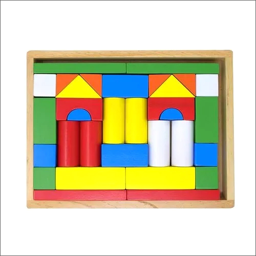 Wooden Building Block Toy - Wooden Material , Multicolor Design for Kids Aged 4-8 Years | Educational Toys & Games for Creative Learning