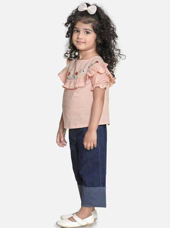 Girls Cotton Top - Lightweight Cotton Fabric, Comfortable Fit For Active Play