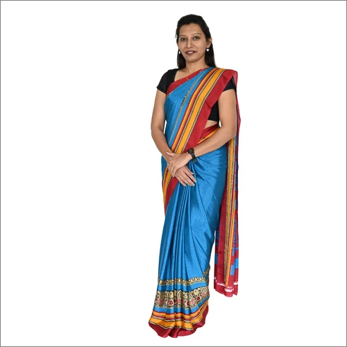 मल्टीकलर रिसेप्शन यूनिफ़ॉर्म साड़ी