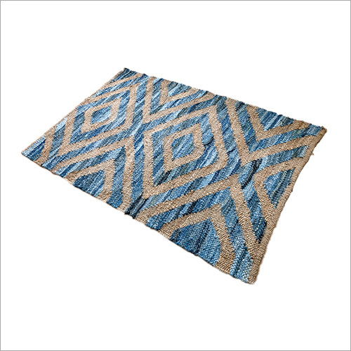 Brown And Blue Jute Rectangular Rugs