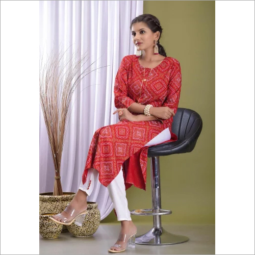 Ladies Kurta Pants Sets - Cotton Blend, Printed Design | Washable, All Season Versatility for Elegant Ethnic Styling