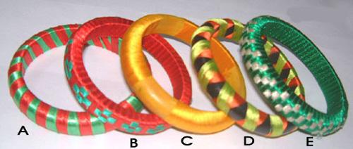 Wooden Bangles with thread work
