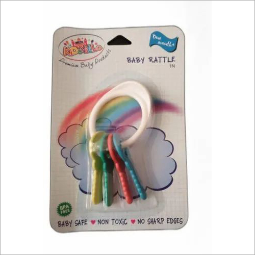 Baby Plastic Key Rattle - Unisex, 1-9 Months Age Group | Ideal for Playing, Durable Plastic Material in Engaging Key Design