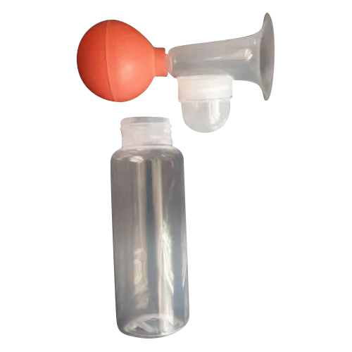 Manual Breast Pump - Plastic Material, 300ml Capacity, Orange and White Color | Silicone Pump for Comfortable Use and Efficient Milk Expression