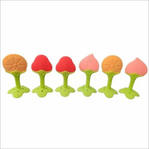 Baby Fruit Teether - Silicone Material, 2 Inch Size | Ideal for Age Group 3-12 Months, Set of 6 Fruit Shapes for Teething Relief