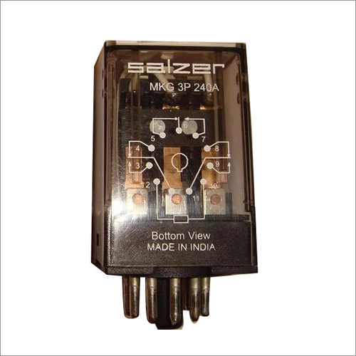 Salzer Relay - 4 Pole, 24 VAC Voltage | Black Color, High Power Contact Load, Industrial Usage for Electrical Control and Switching