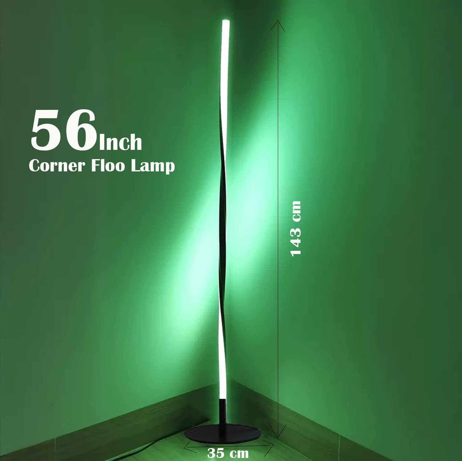 Multicolor 56 Inch Tall Twist Shape Floor Lamp