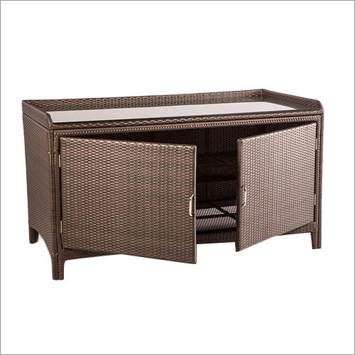 Brown Wicker Sideboard Console Table