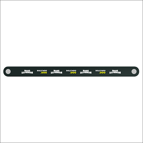 Rubber Wrist Hand Band - Rubber Material, Custom Size, Black Color | Versatile for Gym Use, Suitable for Children, Chain & Link Design