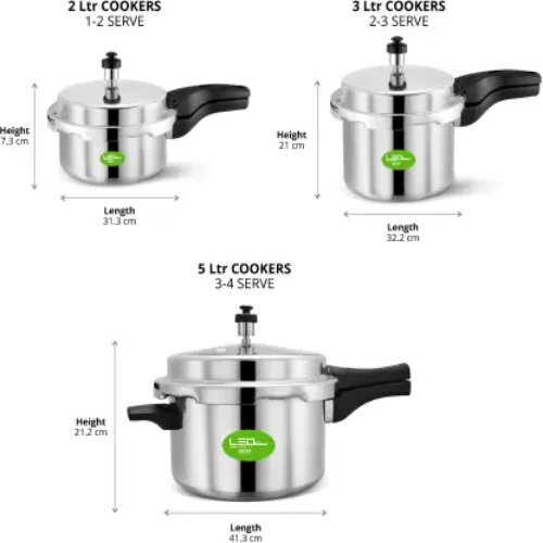 Silver Induction Bottom Pressure Cooker