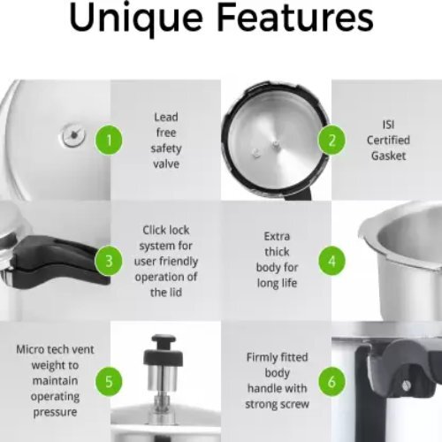 Silver Induction Bottom Pressure Cooker