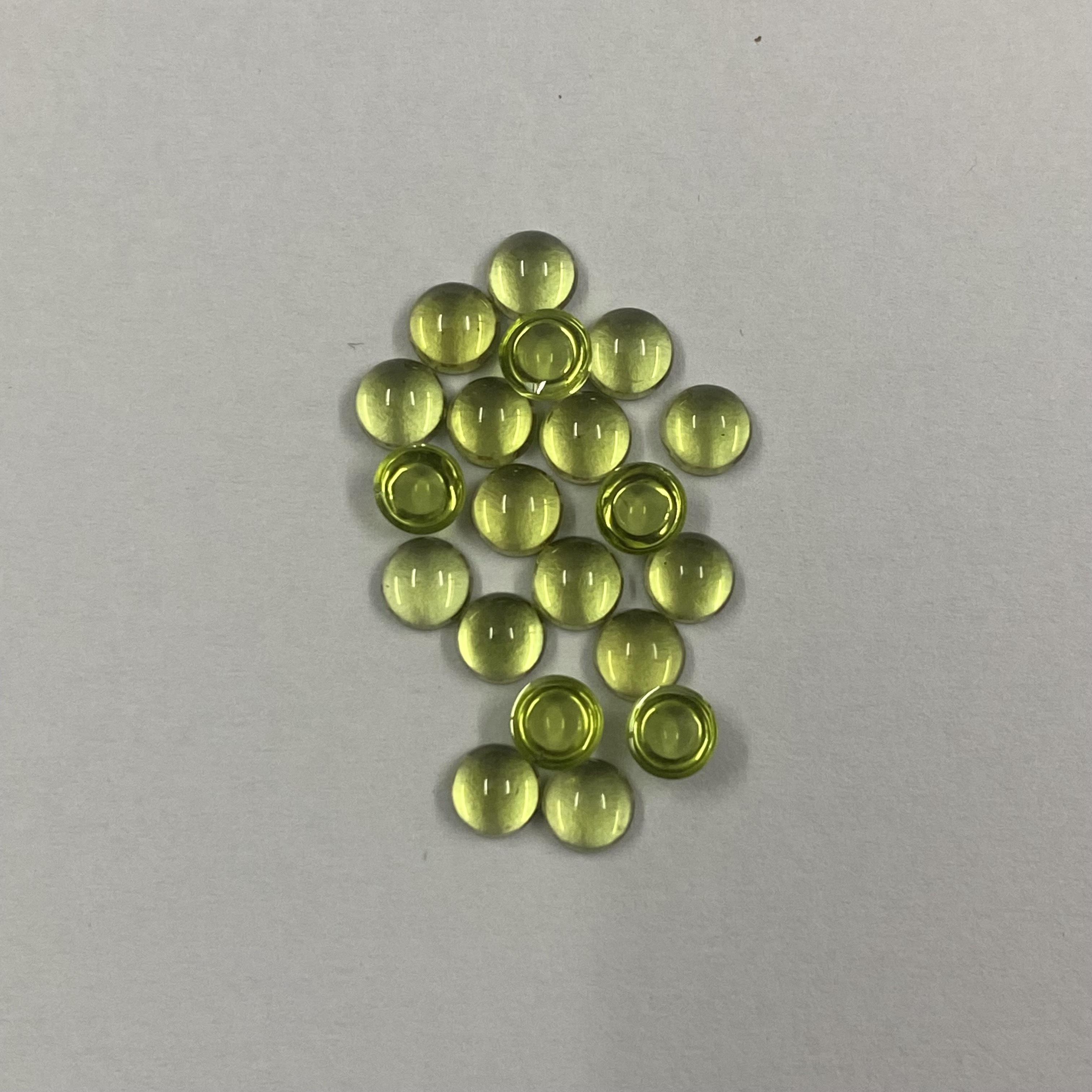 Natural Peridot Round Cabochon Loose Gemstone Grade: Aaa