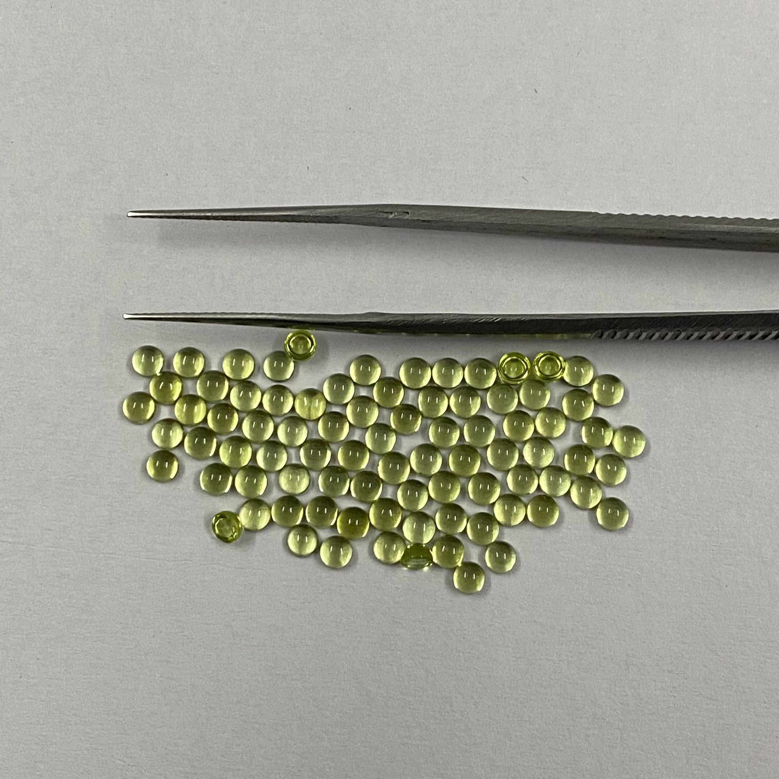 Natural Peridot Round Cabochon Loose Gemstone Grade: Aaa