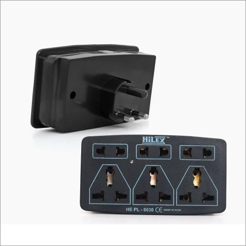 6A Multi Plug - ABS Body, Black Color, 3 Pins, 6A Voltage, IP54 Protection Level | Commercial Use, Warranty Included