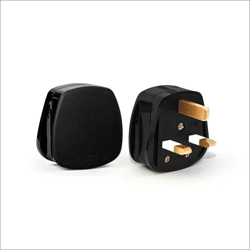 13A UK Flat 3 Pin Multi Plug With Fuse - HILEX Black 3 Pin Socket, IP54 Protection Level, Commercial Application, Warranty Included