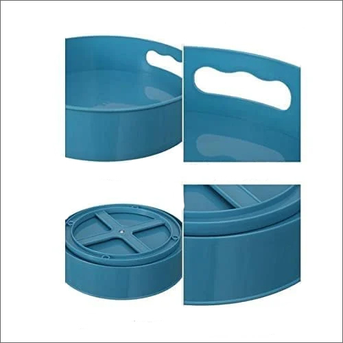 Plastic Round Storage Rack - Durable Plastic, 3-tier 24-inch Diameter | Ideal For Home & Hotel Organization, Perfect For Commercial Use