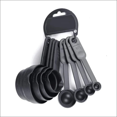 Measuring Spoon Set - Plastic Material, Multiple Sizes, Round Shape, Black Color | Ideal For Home And Hotel Use, Non-toxic & Harmless Design