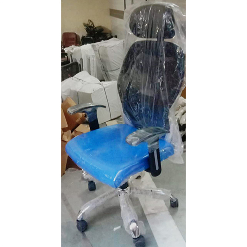 ब्लैक एंड ब्लू पोर्टेबल ऑफिस चेयर