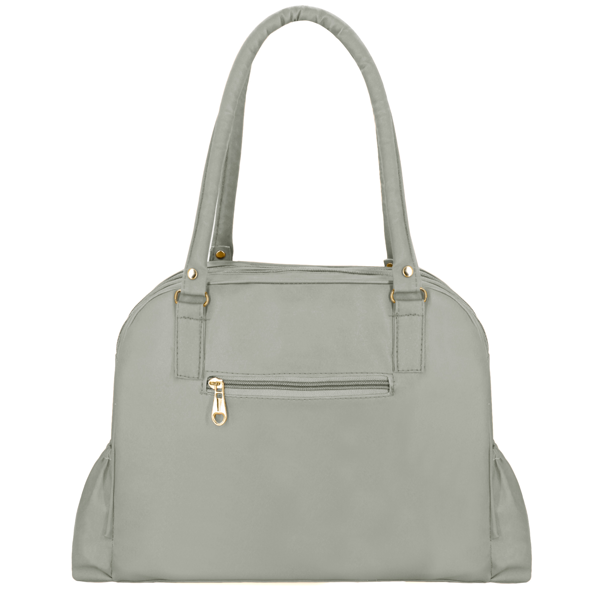 Stylish Handbag For Girls - Lxbxh Cm - 28x10x24 | Pu Material, Zipper Top Closure, Smooth Surface, Grey Color, Plain Design, Personalized Options Available