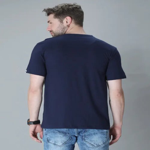 Printed Half Sleeve T-shirt - 100% Premium Cotton Regular Fit | Casual Stylish Look In Dark Grey Maroon Dark Blue