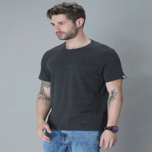 Printed Half Sleeve T-shirt - 100% Premium Cotton Regular Fit | Casual Stylish Look In Dark Grey Maroon Dark Blue