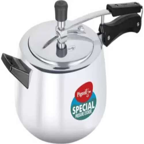 Pigeon Pressure Cooker - 5 Liter Aluminum Alloy Design | Ergonomic Handle, Induction Bottom, Dishwasher Safe, Precision Safety Features