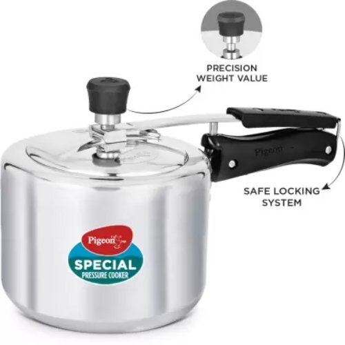 Pressure Cooker - Aluminium Alloy, 2l, 3l, 5l Capacity | Ergonomic Handle, Durable Design, Silver Finish