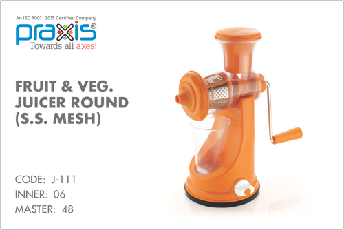 फ्रूट जूसर राउंड एसएस मेश क्षमता: 0-5 लीटर/दिन