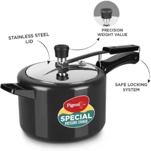 Black Induction Bottom Pressure Cooker