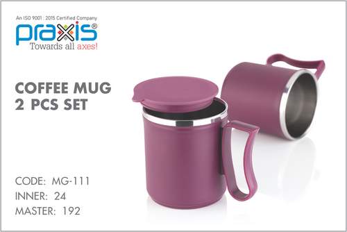 स्टेनलेस स्टील 2 पीसी कॉफी मग