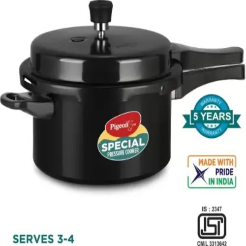 Pressure Cooker - 2l, 3l, 5l Capacity | Black Color, Special Combo With 2 Lids