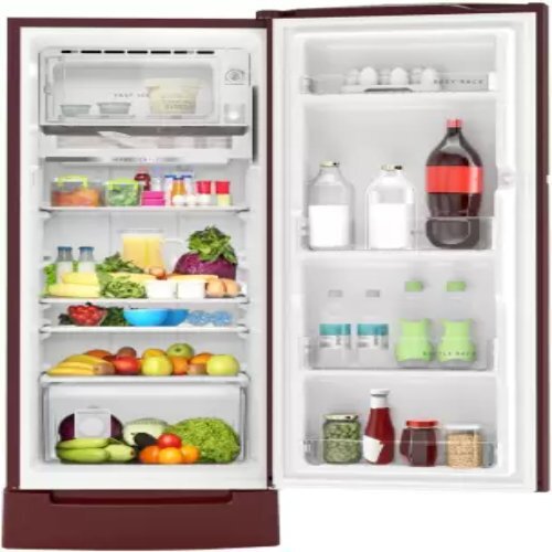 Marroon Single Door Refrigerator With Base Drawer
