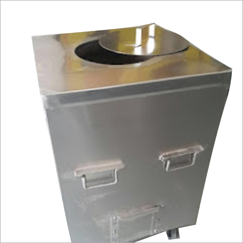 पहियों के साथ सिल्वर कमर्शियल तंदूर