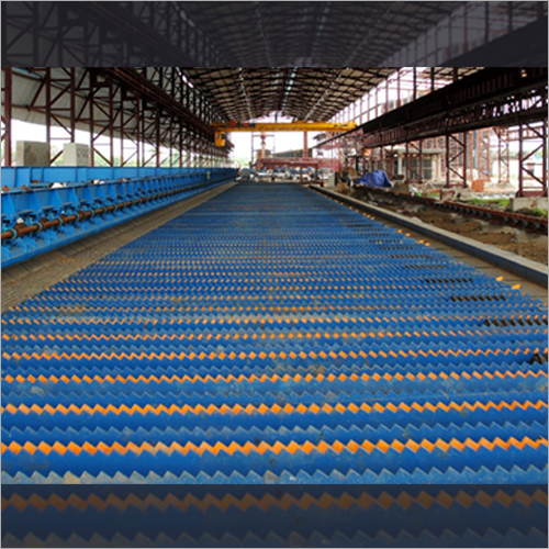 Automatic Cooling Bed - Blue | Electric Power, Uniform Air-cooling For Tmt Bars, Phased Transport And Leveling Mechanism, Final Length Cutting And Bundling