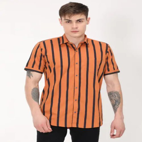 Orange Mens Casual Shirts