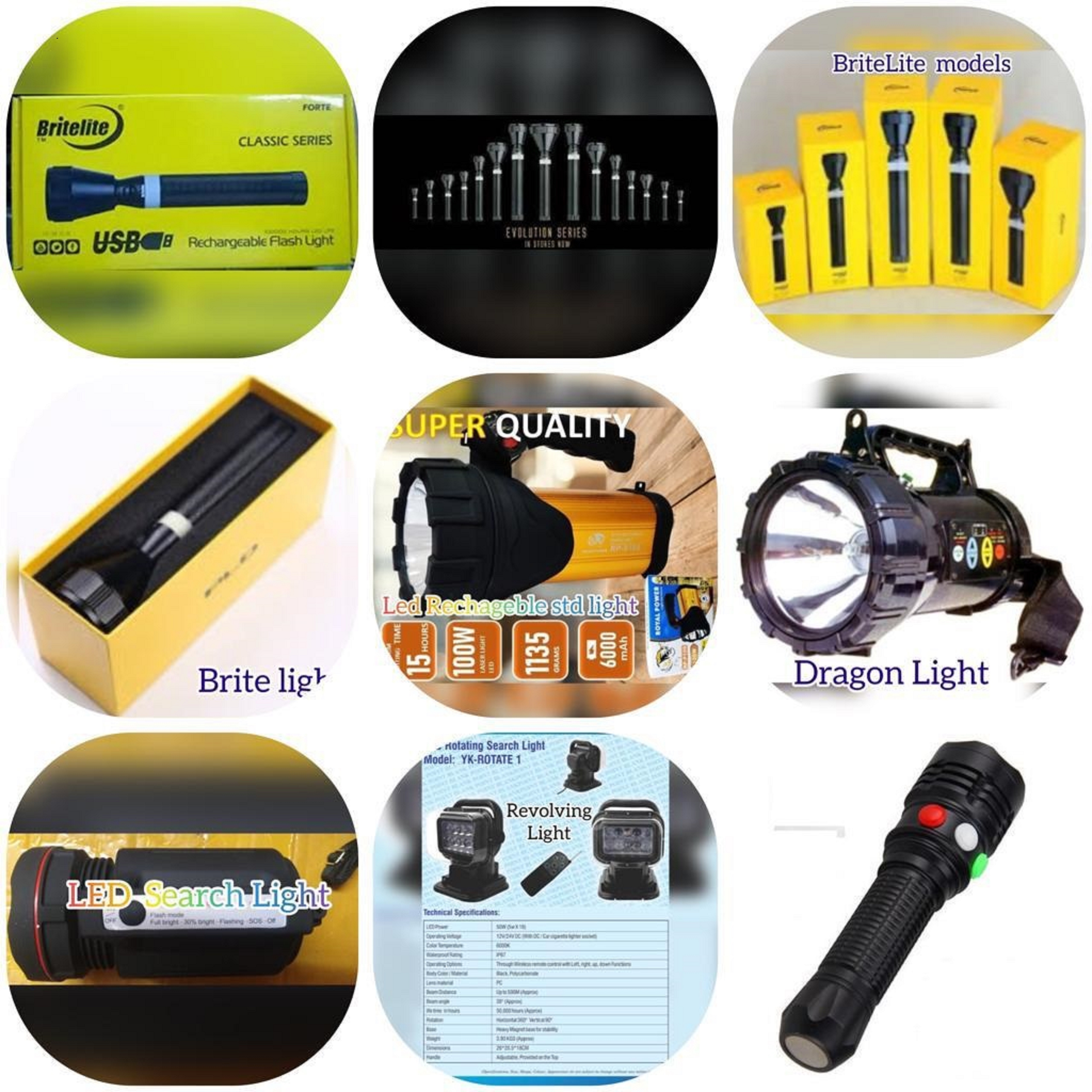Abs Plastic Hand Held Search Light