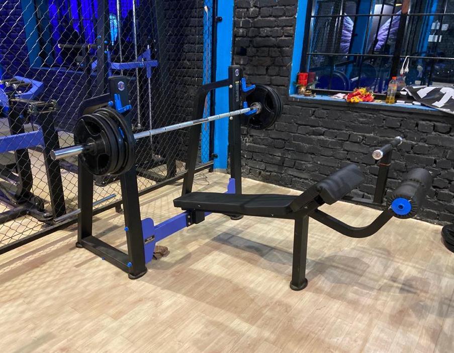 Olympic Decline Bench - Pu Rexine Seat, 2 X 4" Steel Frame, 12 Gauge Thickness | Commercial Grade, Mig Welding Technology, 1-year Warranty