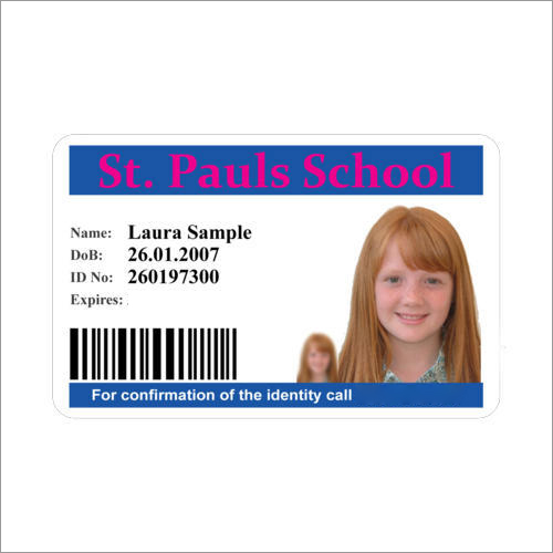 Plastic One Sided School Id Card