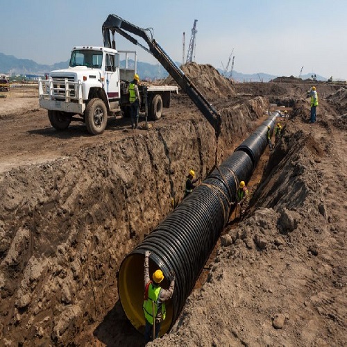 Dwc Pipe - Hdpe, 100-1000 Mm (Id), Black | Double Walled Design, High Ring Stiffness, Impact Resistant, Smooth Flow, Anti-rodent, 6 Meter Length