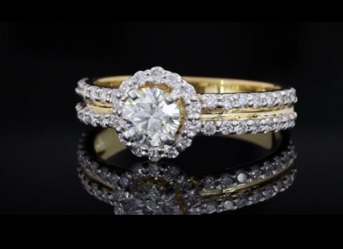 White Diamond Lab Grown Diamond Ring Density: 100
