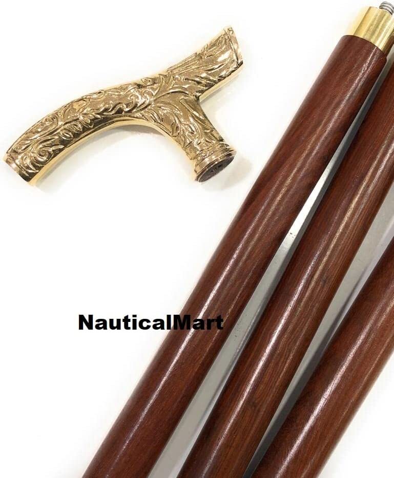 Walking Stick Men Derby Canes And Wooden Walking Stick For Men And Women Solid Brass Handle Affordable Gift Item