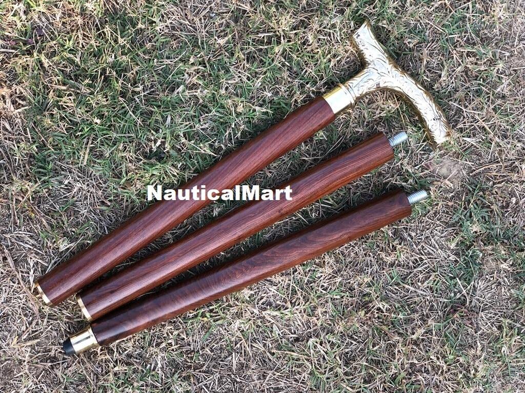 Walking Stick Men Derby Canes And Wooden Walking Stick For Men And Women Solid Brass Handle Affordable Gift Item