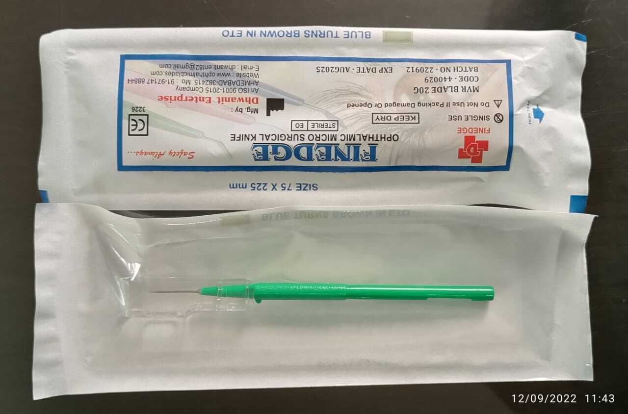Ophthalmic Surgical Mvr Blade - Stainless Steel, 19g, 20g, 24g | Manual Usage, Sterilized, Standard Grade, Designed For Precision In Surgical Procedures
