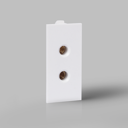 6A 2 Pin Socket - Polycarbonate, 86mm x 86mm , White Color, 250V Voltage Rating