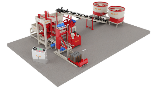 Fly Ash Brick - Steel, 10ft X 8ft X 6ft, 100mm X 200mm X 400mm Mold | Semi-automatic, 1000 Bricks/hour, Durable, Environmentally Friendly, Low Maintenance