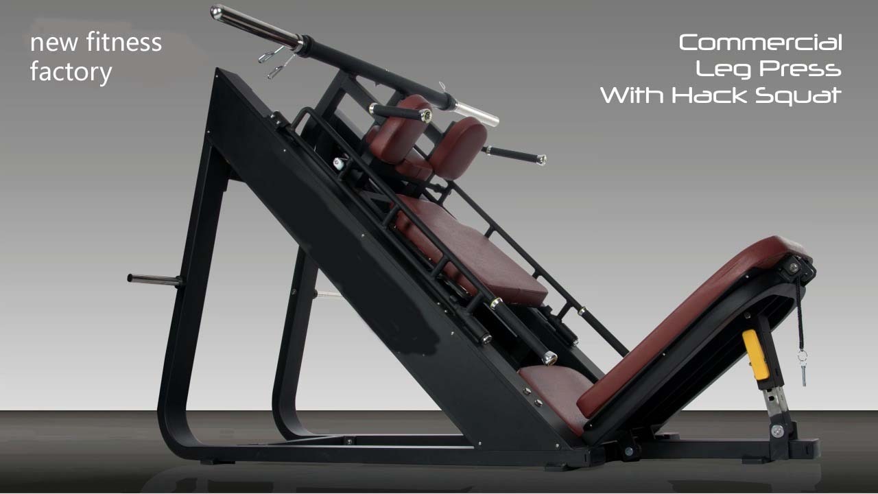 Hack Squat Machine - Stainless Steel 220kg Weight Capacity | Commercial Grade Durable Brown Seating