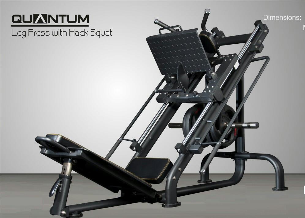 Hack Squat Machine - Stainless Steel 220kg Weight Capacity | Commercial Grade Durable Brown Seating